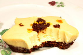 Zesty Orange cheezecake with chocolate crumb base