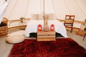 Ysella Bell Tent Hire, Cornwall. Bell Tent interior 