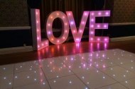 Sparkling Dancefloor and LOVE Letter Hire