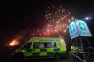 Our front-line ambulance at a bonfire/firework display