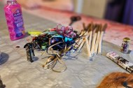 Decorate your own willow wand with gems, crystals and ribbons