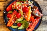 Our Greek Salad - Made with Heritage Tomatoes