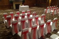 Chair Covers dressing for a wedding ceremony