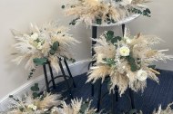 Pampas grass table centrepieces - available to buy, hire, or can run a workshop