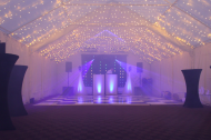 Our fairy light roof canopy transforms a marquee into a wonderful party venue