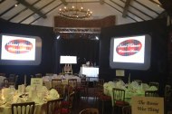 View of Stage Set and Projection for Awards Dinner