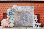 Baby Shower: Shimmer wall and Balloon Garland