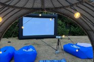 Outdoor cinema set up