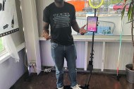 Joint CEO Daryl testing out the product!