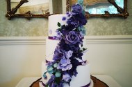 3 tier wedding cake with sugarflowers