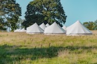 5 Metre Bell tents, set up in wales.