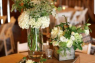 Barn style centrepieces 