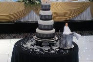 black lace wedding cake