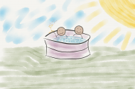 Hot tub in the sun