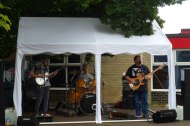 Band in a marquee at school fair