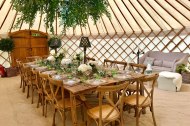 A glamorous dining experience in a yurt