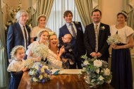 Bride and Groom, Bridesmaids and family