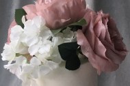 Silk flower wedding cake topper