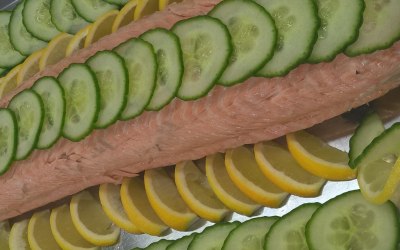 Dressed whole salmon