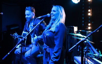 Having fun in our acoustic duo