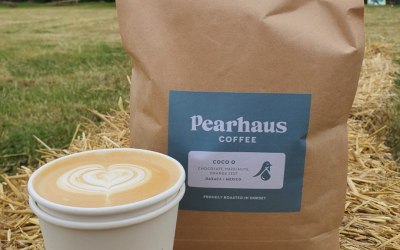 Coffee beans by an artisan roastery 