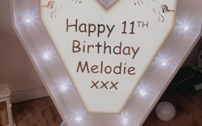 4ft led heart. Comes hollowed centre or personalised centre