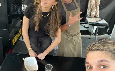 The Chef and the Hostess with the most(ess) with a favourite customer of ours!