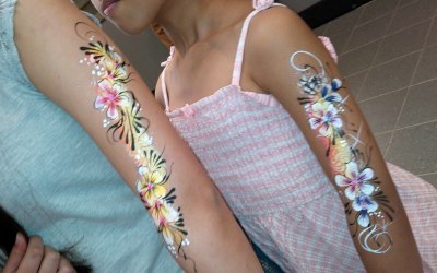 Rainbow Flowers Face Painting