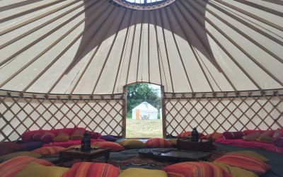 24ft Yurt Interior, furnishing not inc.