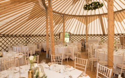 42ft Yurt Interior, Wedding furnishing not inc.