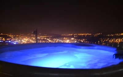 Hot Tub Lighting at Night
