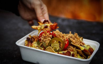 We offer a selection of Nachos such as slow-cooked beef and black bean chilli. All gluten-free.