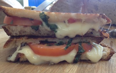 Cheese-Us-Loves-You(Mozzarella, fresh tomatoes, fresh basil in  sourdough)