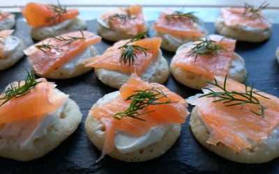 Smoked Salmon & Cream Cheese Blini 
