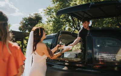 Serving the bride!