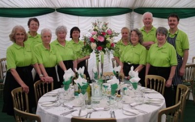 Waiting staff ready to serve the wedding party in Greater Manchester