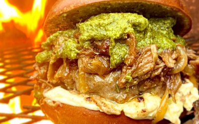 Leg of Hereford Lamb with Tewkesbury mustard Mayo and salsa verde