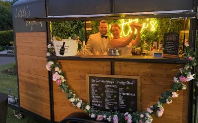 Bride & Groom making their own cocktails on the big day! 