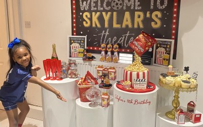 Movie Night themed 8th birthday 