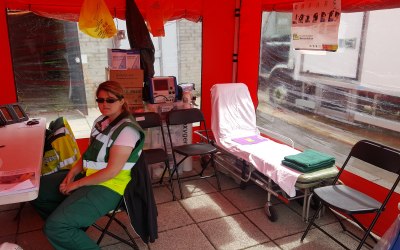 First aid post at a local authority event taking place over one month