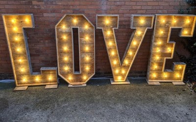 Rustic Light Up Love Letters