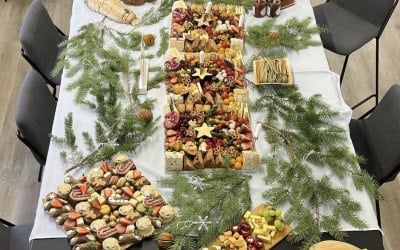 Christmas brunch graze for an office party 