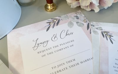 Eucalyptus watercolour design invitation