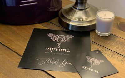 Corporate thank you cards and swing tags