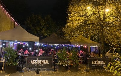 Outside at our bar in Lancaster