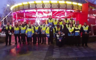 team 2 ready to go start working at llanelli christmas carnival 2021