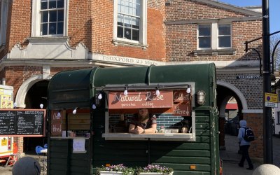 Our image. Shabby, rustic, homemade. Colour theme of English racer green & blushed terracotta. 