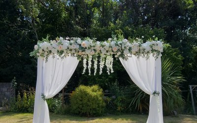 Drape & Foliage Ceremony Backdrop 3M