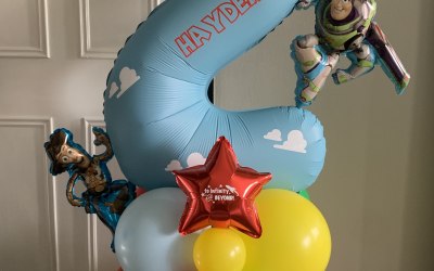 Themed large number floor stack 