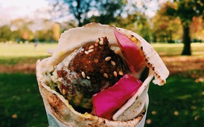 A falafel wrap